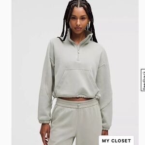 Lululemon Brushed Softstreme Half Zip - Size 2 - Jade Grey